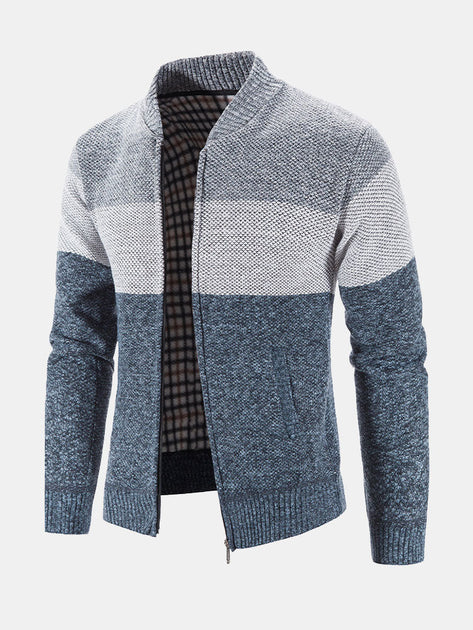 Texture Zip Up Baseball Collar Long Sleeve Jacket