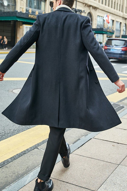 Men's thick woolen coat long coat – WildernessMans